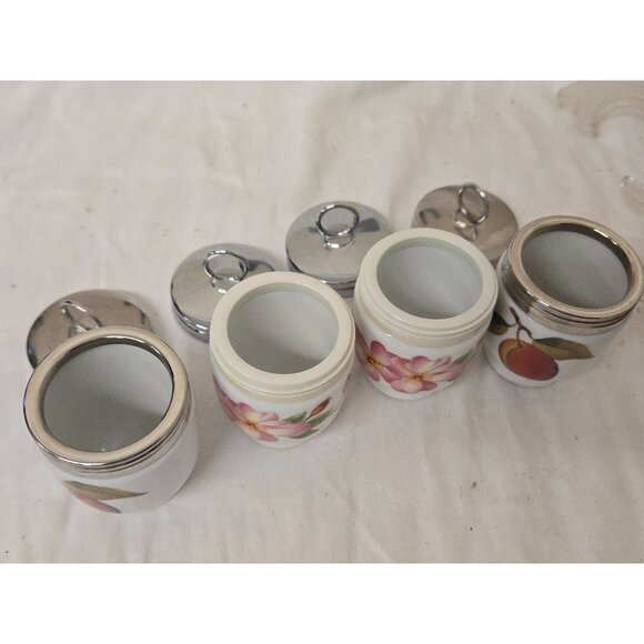 Set of 4 Royal Worcester Egg Coddlers Bone China England Berry & Fruit Patterns - Picture 5 of 6